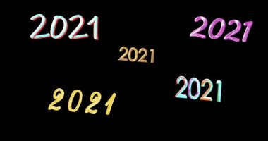 2021 Mutlu yıllar neon ışıkları