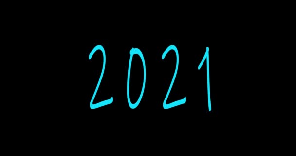 2021 Щасливий Новорічний Неоновий — стокове відео