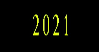 Yeni yıl 2021. Merkezde 2021 numara var. Canlandırma