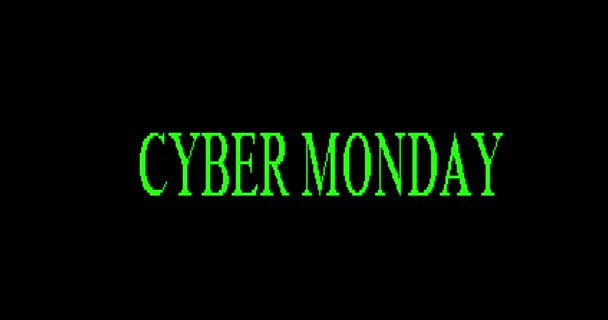 Cyber Monday Νέον Cyber Δευτέρα Έννοια Πώληση Animation — Αρχείο Βίντεο