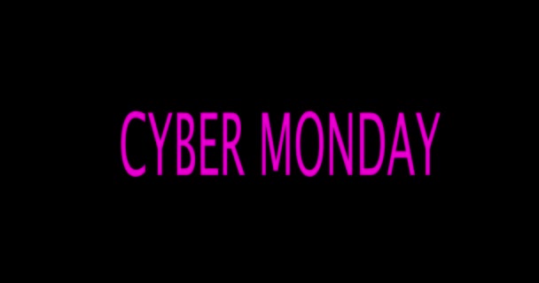 Cybermaandag Neon Cyber Maandag Verkoop Concept Animatie — Stockvideo