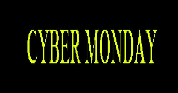 Кибер Понедельник Неон Мультипликация Концепции Продажи Кибер Понедельника — стоковое видео