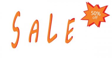 % 50 indirimli arkaplan, indirimli pankart, satış sezonu, mega satış. Canlandırma