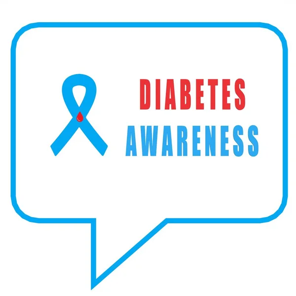 Consapevolezza Del Diabete Nastro Blu Illustrazione Logo Stile Moderno Campagne — Foto Stock