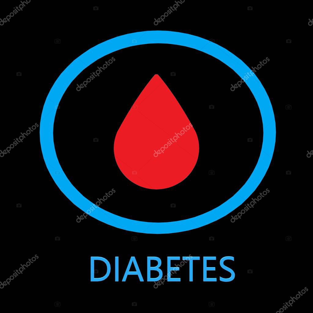 Blue ribbon diabetes awareness. Modern style logo illustration for november month awareness campaigns. Long Banner
