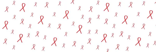 Rött Band Aids Medvetenhet Modern Stil Logotyp Illustration För December — Stockfoto