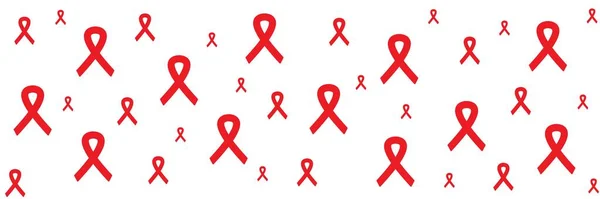 Red Ribbon Aids Awareness Modern Style Logo Illustration December Month — Stock Photo, Image