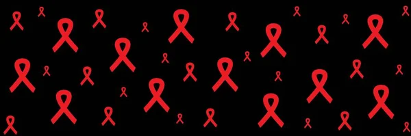 red ribbon AIDS awareness. Modern style logo illustration for december month awareness campaigns. World AIDS Orphans Day. World AIDS Day Long Banner