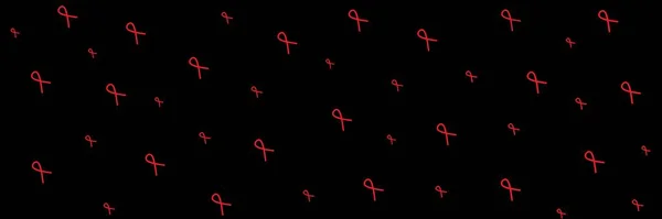 Rött Band Aids Medvetenhet Modern Stil Logotyp Illustration För December — Stockfoto