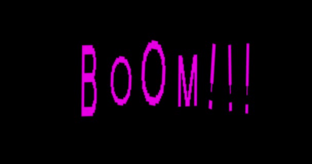 Boom Text Animation Neon Boom Verkauf — Stockvideo