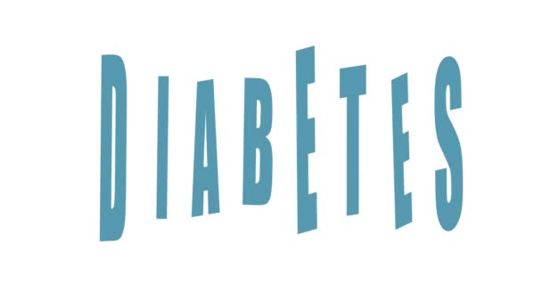 世界糖尿病の日 ブルーリボン Diabetes 11月の意識キャンペーンのための現代的なスタイルのロゴイラスト — ストック動画