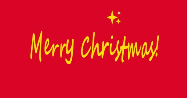 Buon Natale Lettering Buon Natale Ciao Festeggiamenti Biglietto Auguri Animazione — Video Stock