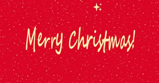 圣诞快乐 圣诞快乐 黄色的圣诞星 背景为红色 12月25日 — 图库视频影像
