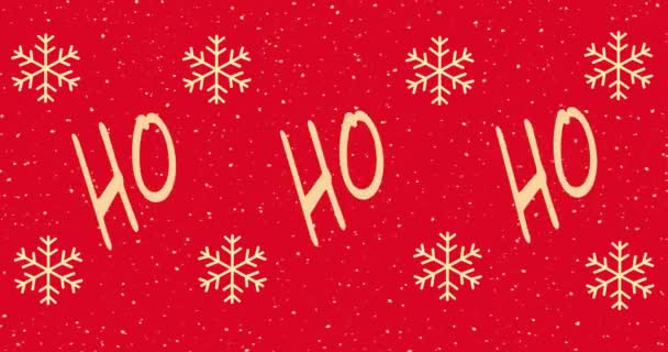 Buon Natale Lettering Buon Natale Ciao Festeggiamenti Biglietto Auguri Animazione — Video Stock