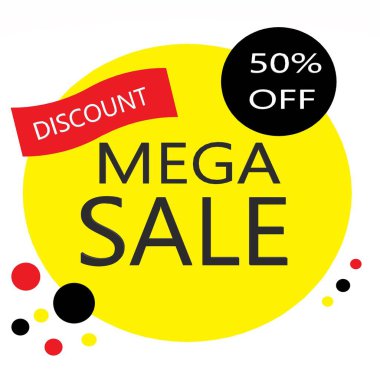 Satış, mega satış, büyük indirim, Noel indirimi, bayram indirimi, pankart, simge, logo