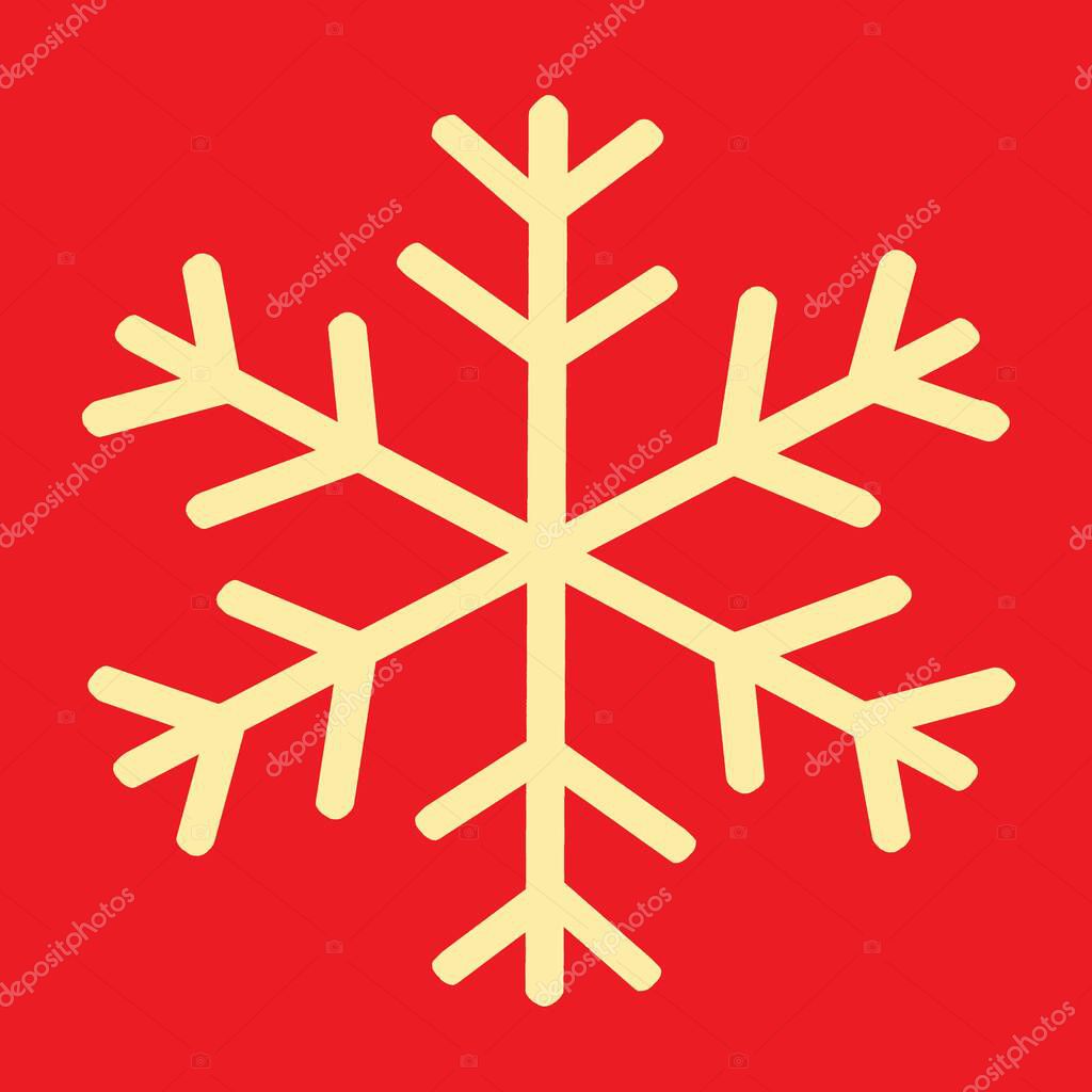 Christmas decor for postcards: gift top view, christmas tree, snowflake, star, christmas sock, christmas ball, golden heart