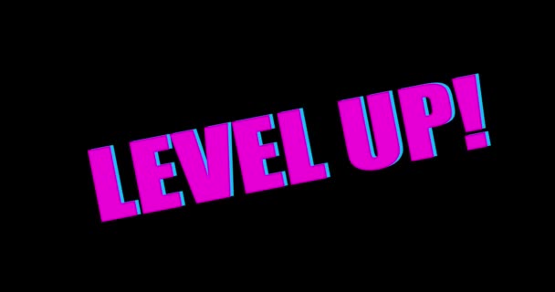Level Tekst Czarnym Tle — Wideo stockowe