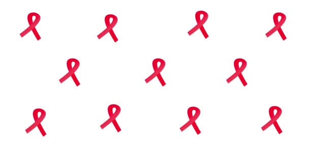 停止艾滋病 帮助提高认识带 红丝带Hiv病毒关于医学主题的信息动画 红丝带意识 世界艾滋病孤儿日 世界艾滋病日 — 图库视频影像
