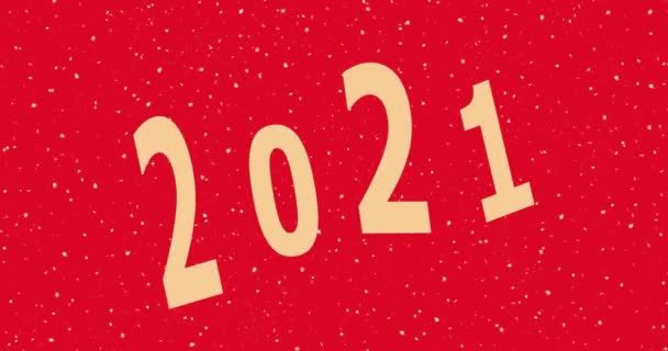Estrellas Brillan Fondo Efecto Animación Pantalla Roja Decoración Navidad Feliz — Vídeo de stock