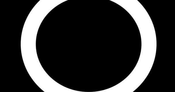 接近白圈的黑色背景运动动画 — 图库视频影像