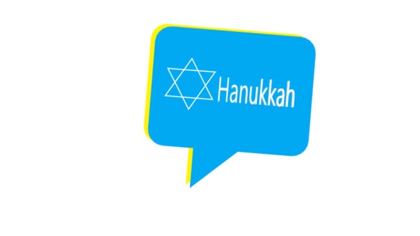 Hanukkah Texto Burbujas Feliz Animación Tarjetas Hanukkah Hanukkah Vacaciones Judías — Vídeos de Stock