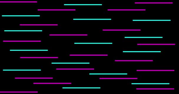 流行のデジタルピンクと青のネオン管 要約ディスコの背景 — ストック動画
