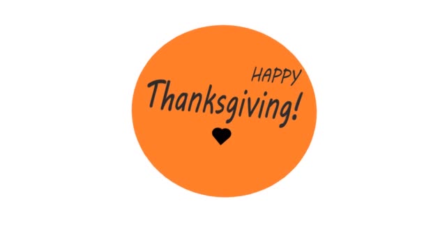 Thanksgiving Day Postcard Congratulations Happy Thanksgiving Animation — Stock Video