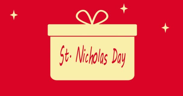 Animación Nicholas Day Tarjeta Del Día San Nicolás Feliz — Vídeos de Stock