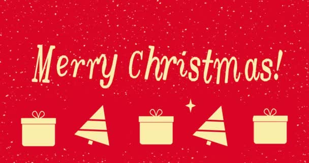 Buon Natale Lettering Buon Natale Ciao Festeggiamenti Biglietto Auguri Animazione — Video Stock