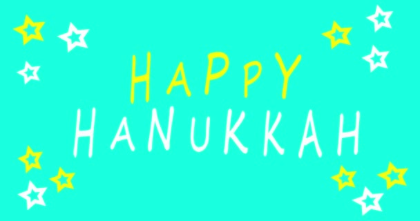 Ханука Єврейське Свято Happy Hanukkah Card Animation — стокове відео