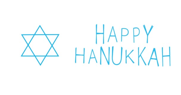 Hanukkah Fiesta Judía Animación Feliz Tarjeta Hanukkah — Vídeo de stock