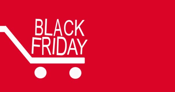 Black Friday White Signboard Red Background Animation Promotional Video — Stock Video