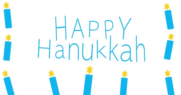 Hanukkah Jewish Holiday Happy Hanukkah Card Animation — Stock Video