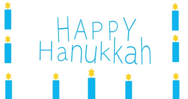 Hanukkah Fiesta Judía Animación Feliz Tarjeta Hanukkah — Vídeos de Stock