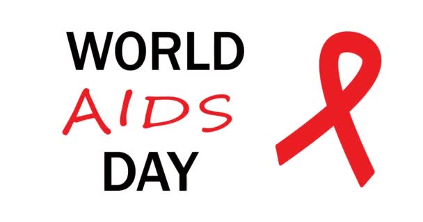 World Aids Day Aids Awareness Ribbon Animation — Stock Video