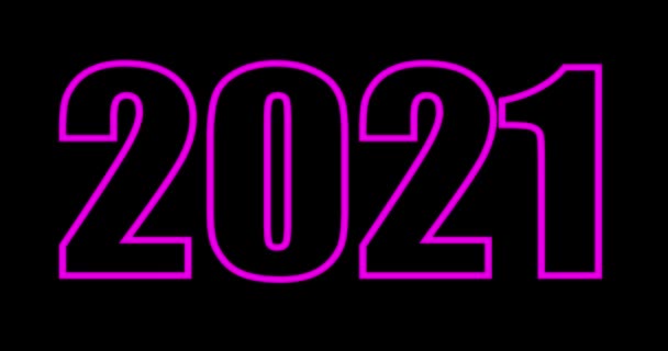 Nouvel 2021 Fond Sombre Chiffres 2021 Centre Animation — Video