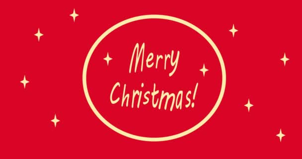 Buon Natale Lettering Buon Natale Ciao Festeggiamenti Biglietto Auguri Animazione — Video Stock