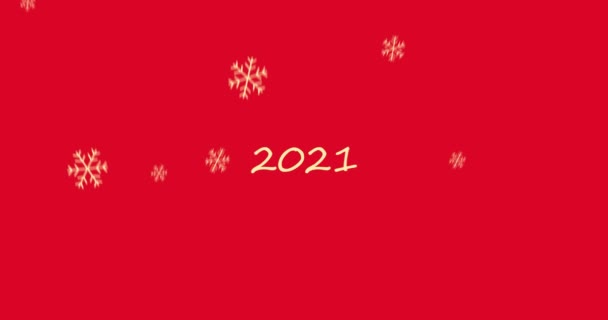 2021 Rode Achtergrond 2021 Nummers Het Midden Animatie — Stockvideo