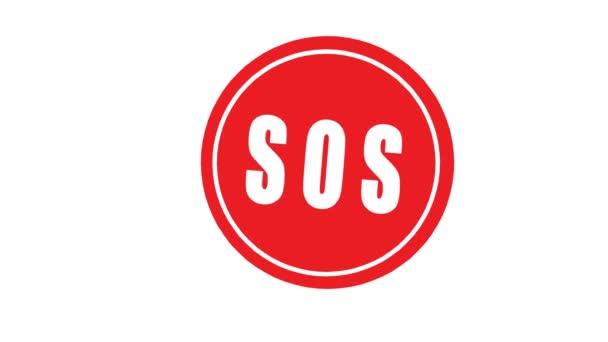 아이콘이 Sos 합니다 이미지 라운드 Sos 스티커는 Sos 신호를 형태로 — 비디오