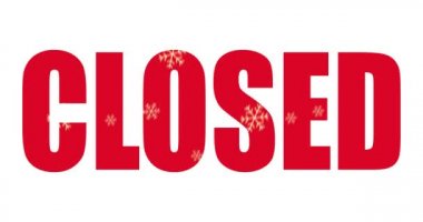 Kapalı kare animasyon. Kapalı işareti. kapalı pankart