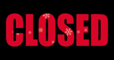 Kapalı kare animasyon. Kapalı işareti. kapalı pankart