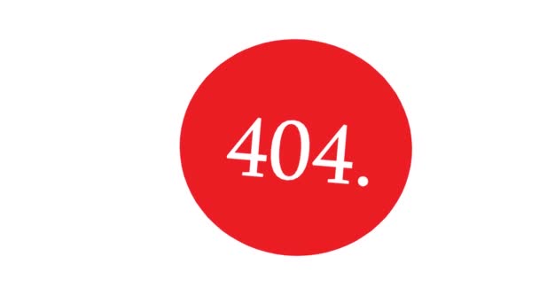 Erro 404 Conceito Crachá Mínimo Maravilha Falha Erro — Vídeo de Stock