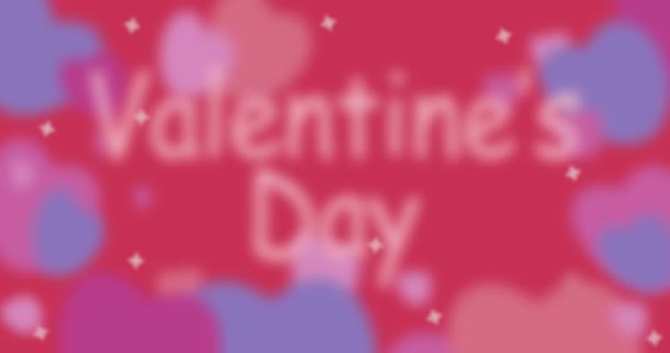 バレンタインデーだ ピンクの愛の結婚式 記念日 バレンタインの祭りのための愛のテーマ挨拶テキストとシームレスなループの背景 — ストック動画