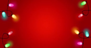 Noel Işıkları Paketi, Sarı, Mavi ve Kırmızı, Yeşil Renkler (Sonsuz döngü) animasyonu. Yeşil ekran arkaplanındaki Noel Işıkları kabloları (Işıkları değiştirmek için Renk, Doygunluk Efekti Kullan )