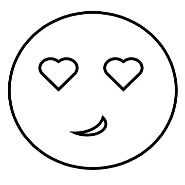 Aşk yüz ifadesi, gözler yerine kalpler. Gökkuşağı gözleri, gökkuşağı kalpleri