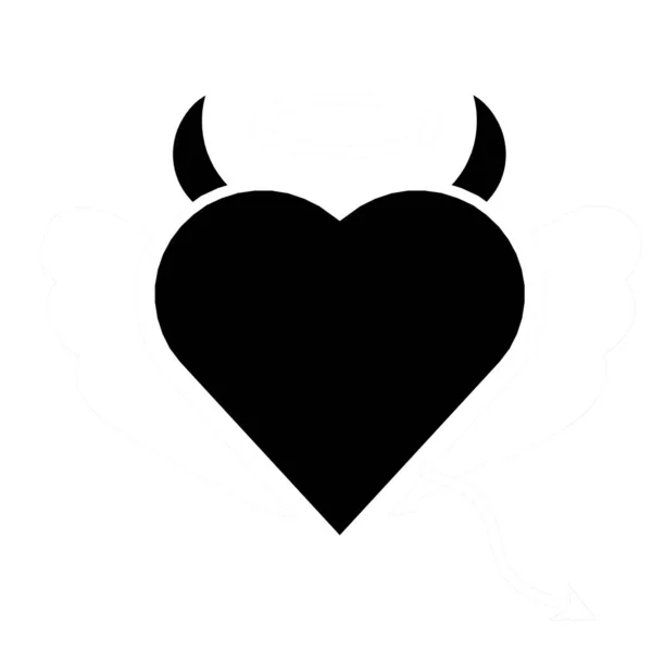 Anielskie Skrzydła Diabelski Sztandar Miłości Koncepcja Walentynek — Zdjęcie stockowe