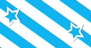 Mavi çizgili ve yıldızlı bir arka plan. Hareket Canlandırması