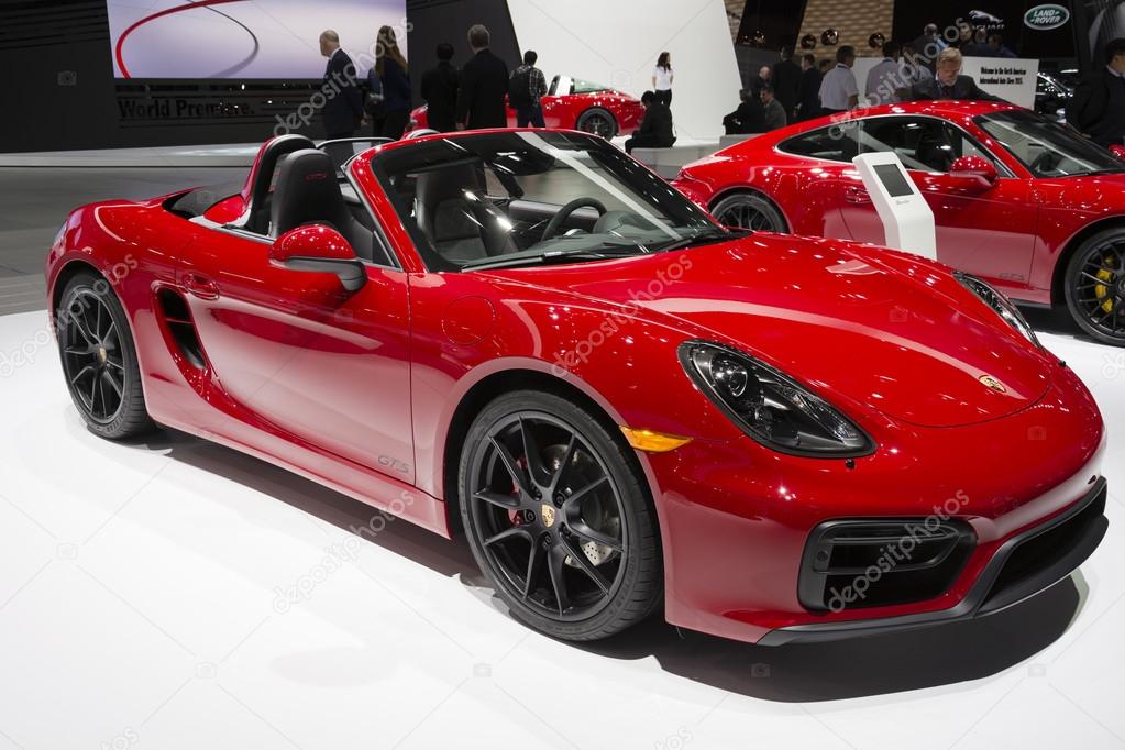 Detroit, MI, USA - January 12, 2015: Porscge Boxster GTS on display during the 2015 Detroit International Auto Show at the COBO Center in downtown Detroit.