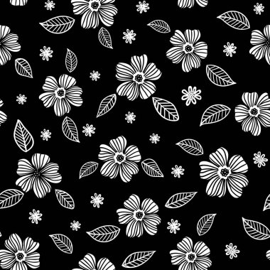 Çiçeksel arka plan pürüzsüz desen, vektör çizimi