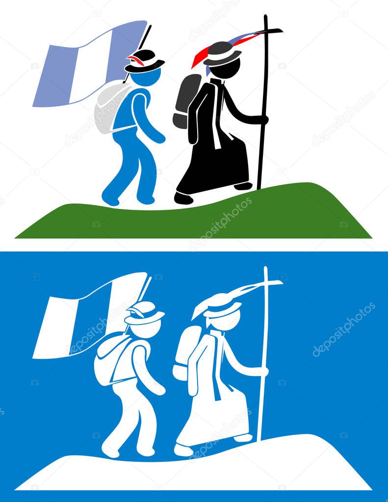 Pilgrims WYD Abstract Vector Illustration